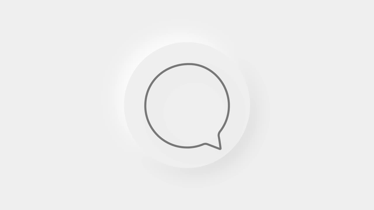 Chat, speech bubble 3d icon animation on white background. 4K
