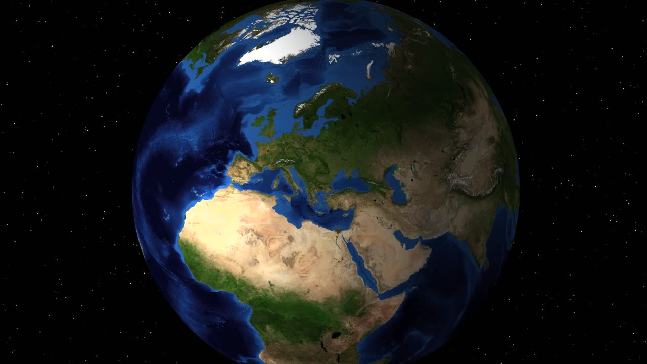 우주에서 프랑스까지 지구에 대한 점진적 인