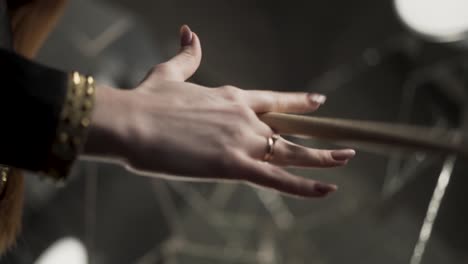 woman playing drums