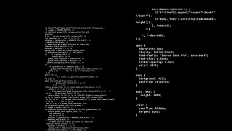 animation of data processing on black background