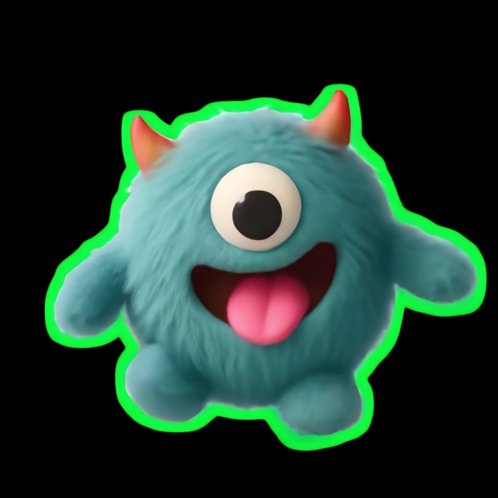 Lindo personaje de monstruo azul animado bailando