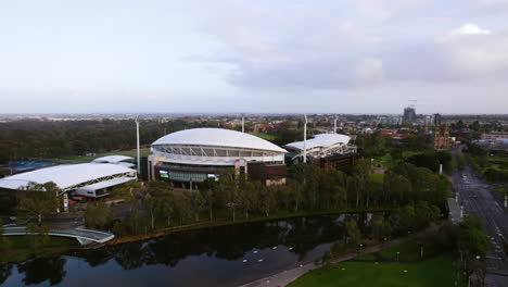aerial view of adelaide oval and surrounding parkland