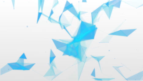 animación de formas geométricas azules que se mueven sobre un fondo blanco