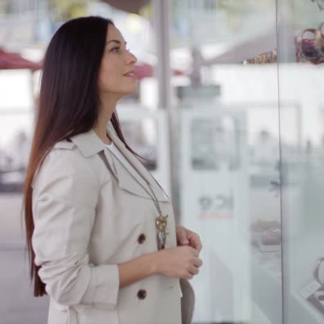 young woman shopping in an urban mall