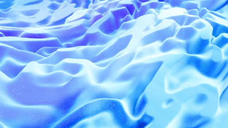 beautiful abstract 3d surface with glitter sparkles, abstract 3d waves run on surface in loop. blue gradient, soft matte material with light inner glow. smoothly 4k animation