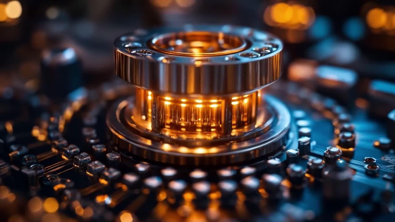 primer plano de una placa de circuito incandescente