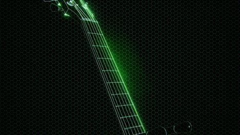 electric guitar in the hologram with bright lights