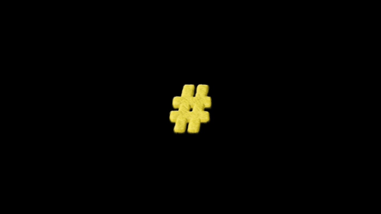 Simbolo hashtag su sfondo nero