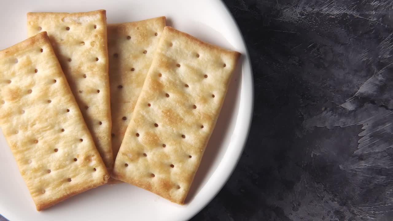 Crispy Crackers on a White Plate