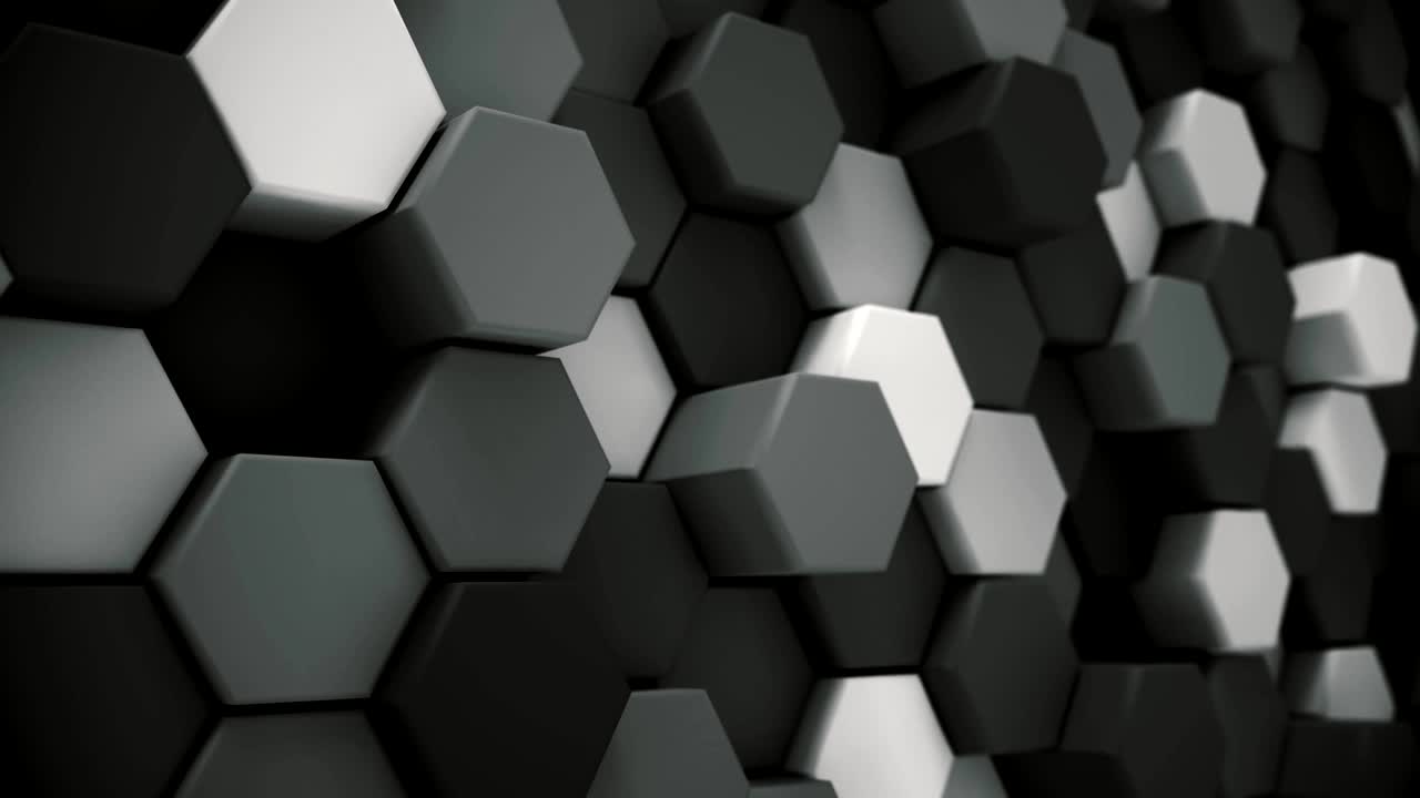 4K Abstrakt Teknologisk Bikubegitter. 3D Animation.