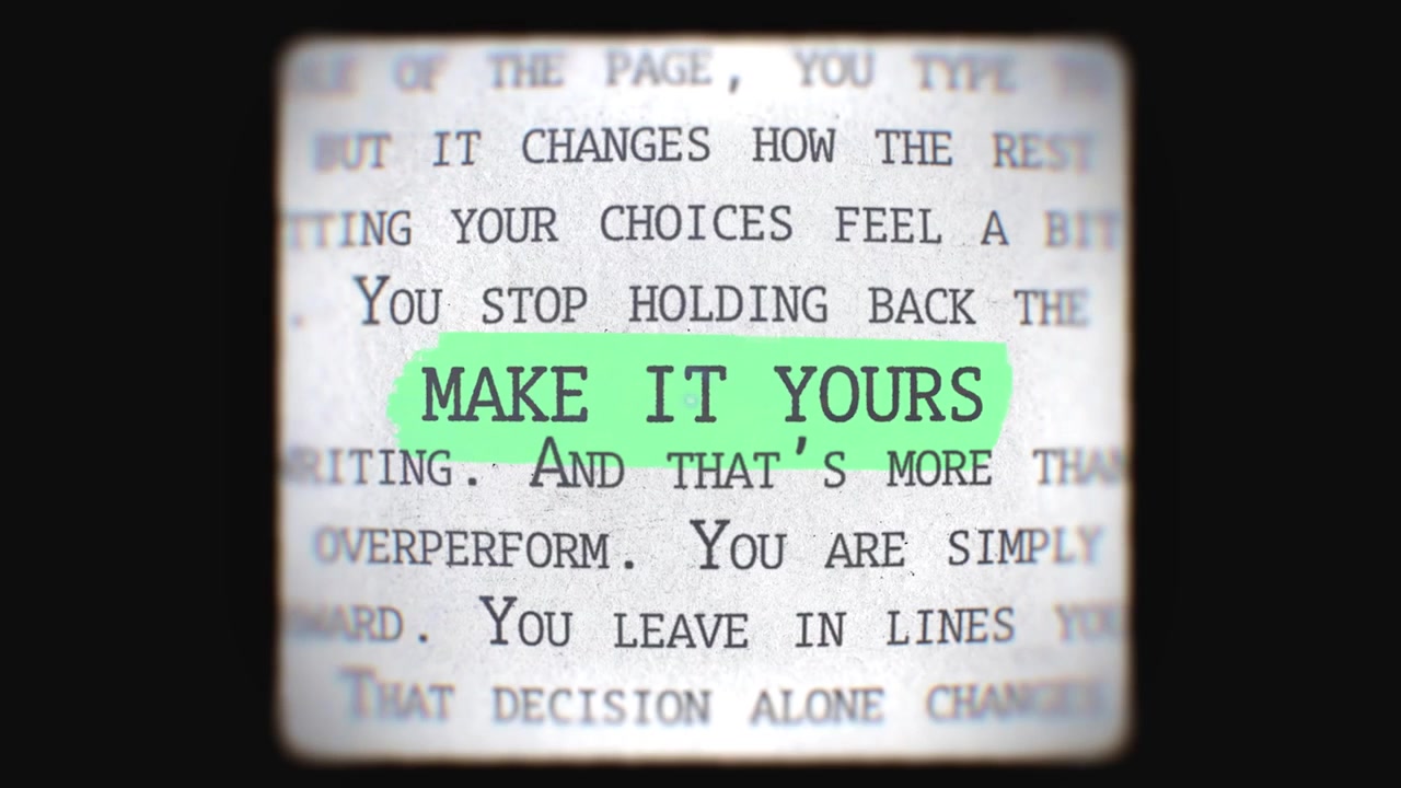 Close-up of Typewriter Text with Highlighted Motivational Phrases