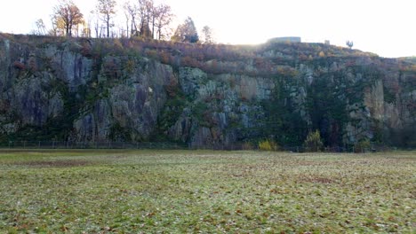 -Mauthausen,-Upper-Austria---The-Wiener-Graben-Quarry---Drone-Flying-Forward