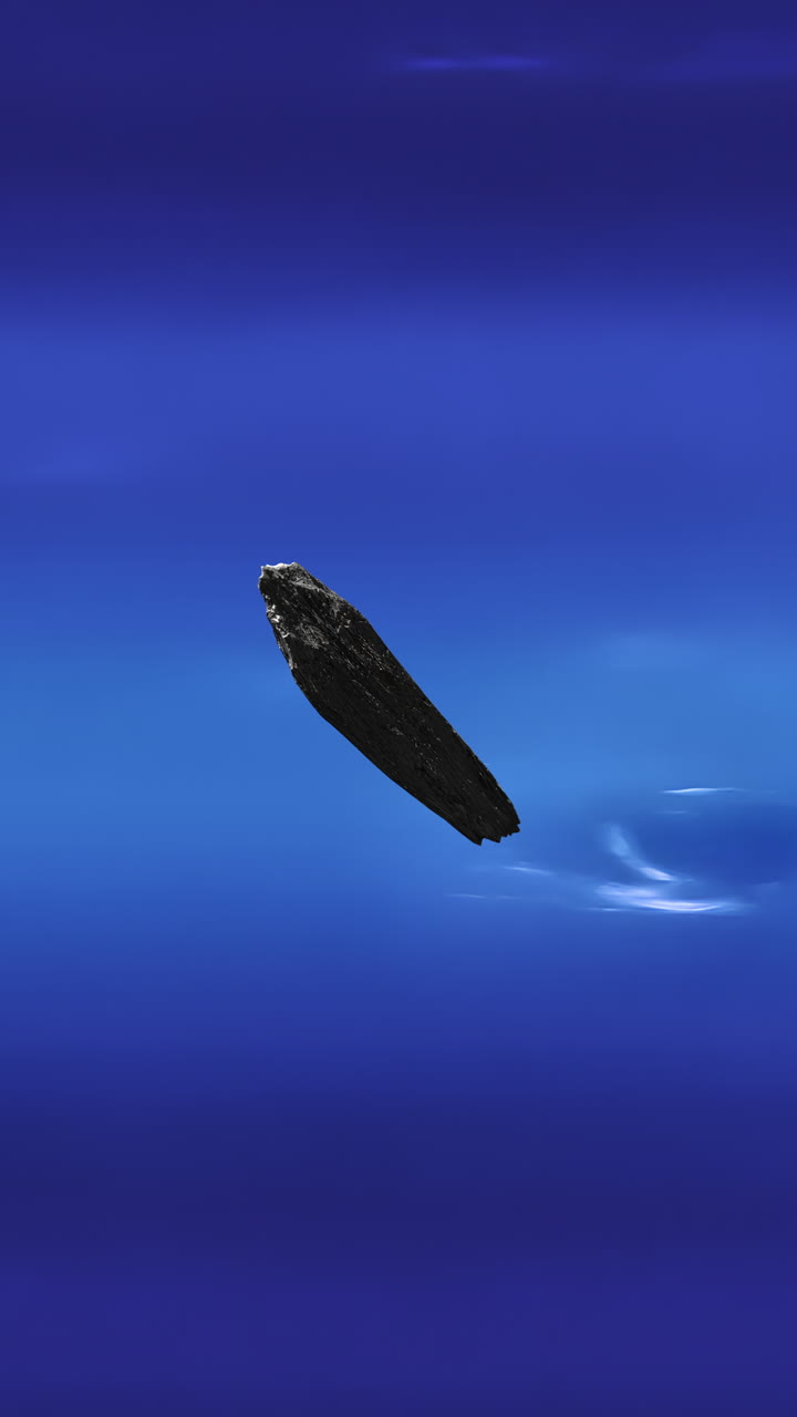 Vertical Video of Oumuamua Asteroid Interstellar Comet Visitor to Solar System Passing by Neptune. 3D Science Space Animation.