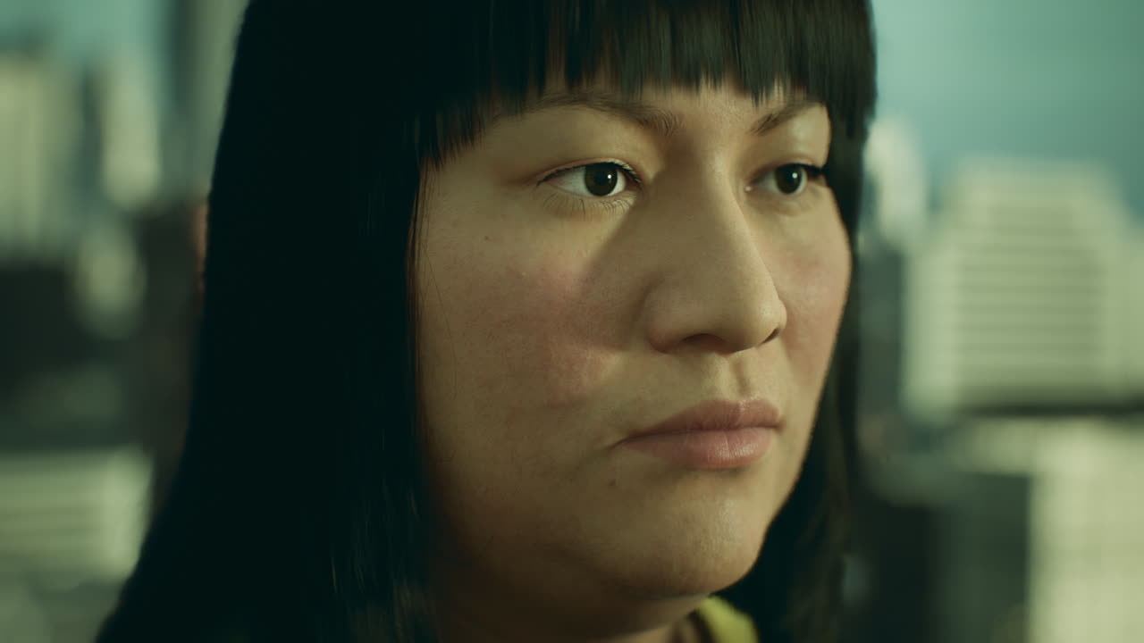 도시에서 멕시코 여성 초상화