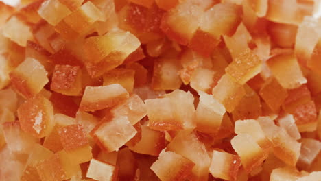 close-up of candied orange peel