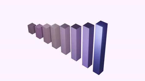 animation of financial data processing over light purple background