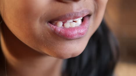 close-up of a child's smiling mouth