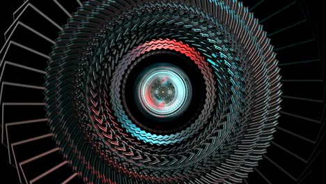 Motion Graphic hi-tech circle, robotic mechanical eye. Loop. Alpha included.