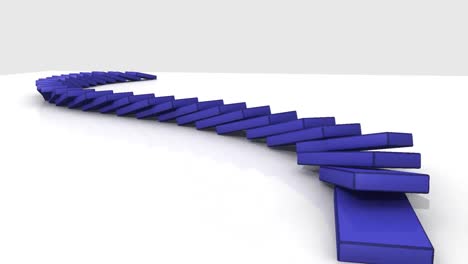 3D-blue-dominos-standing-against-a-white-background