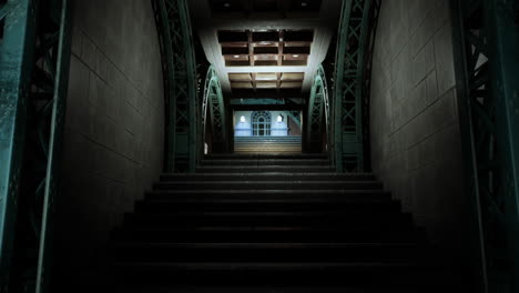 dark staircase in a historic building