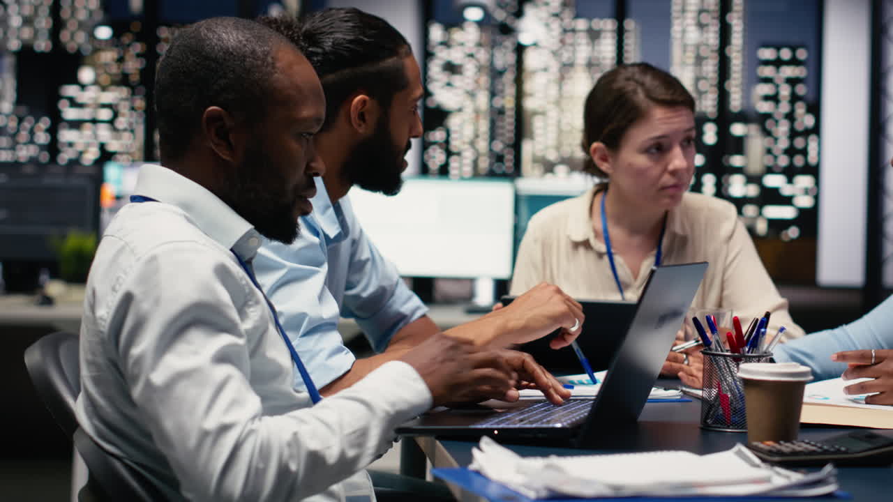 Business manager leading multiracial team, fostering teamwork