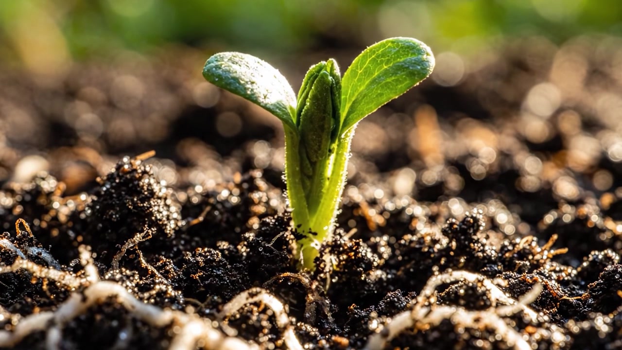 A Jornada do Crescimento: Da Semente ao Broto Destacando a Transformação de uma Planta Jovem Emergindo de Solo Fértil para Abraçar a Luz do Sol.