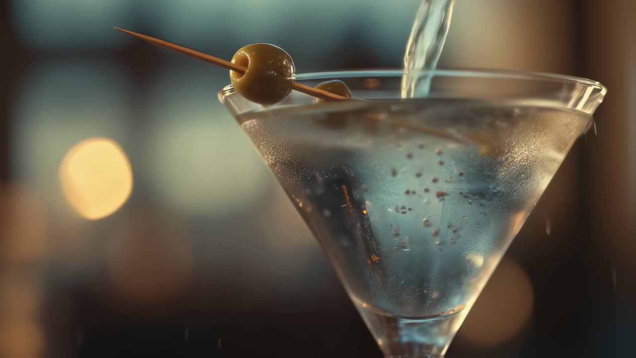 Refreshing Vodka Martini with Olives