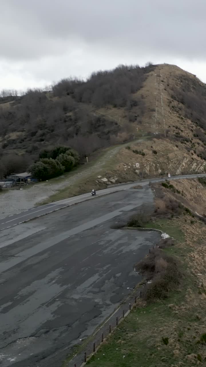 Motorcycle on a mountain road
