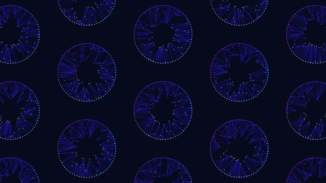 Mesmerizing Work Of Blue Circles On A Dark Background