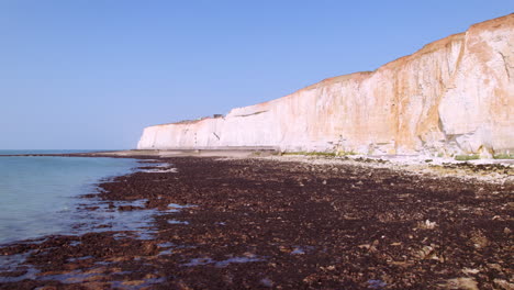 drone shot of peacehaven clffs