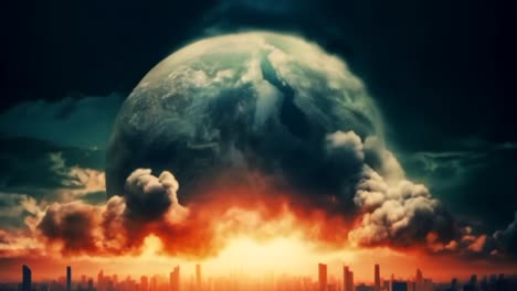 planet earth in global destruction from climate change