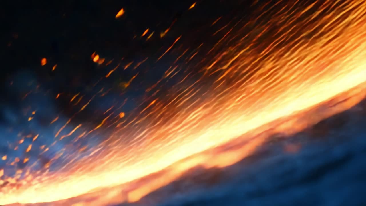 Captivating Fire Sparks Dance Across the Surface, Creating an Enchanting Display of Light and Motion in a Stunning Visual Journey Through Heat and Energy