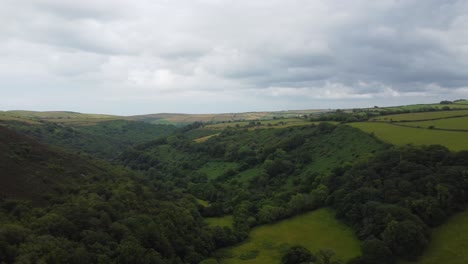cinematic aerial pan across british countryside