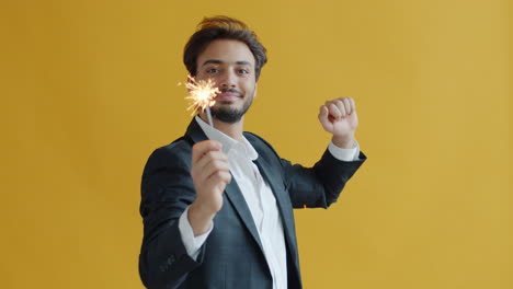 businessman celebrating