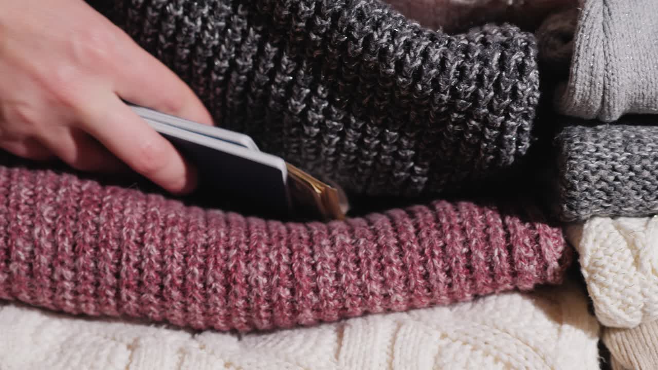 여권을 옷 속에 숨기고 호텔 컨셉을 친다.