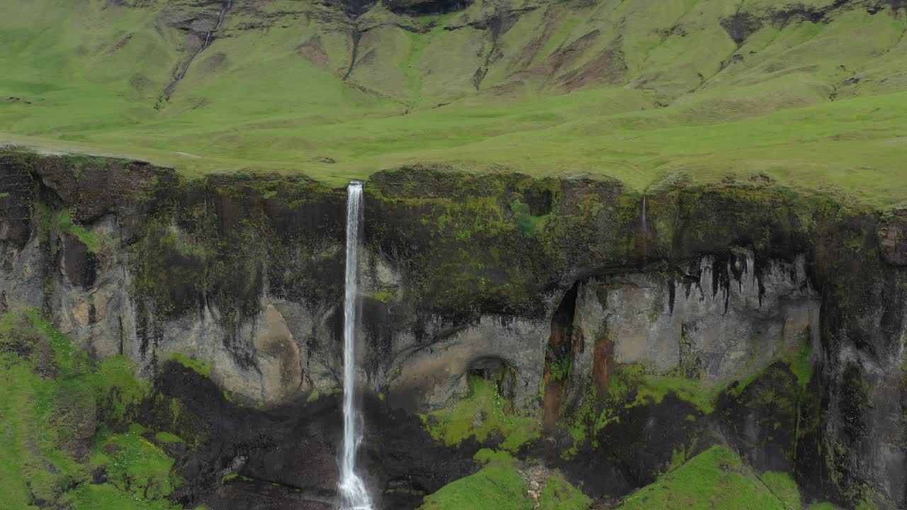 Icelandic Waterfall Cascading Down a Cliff