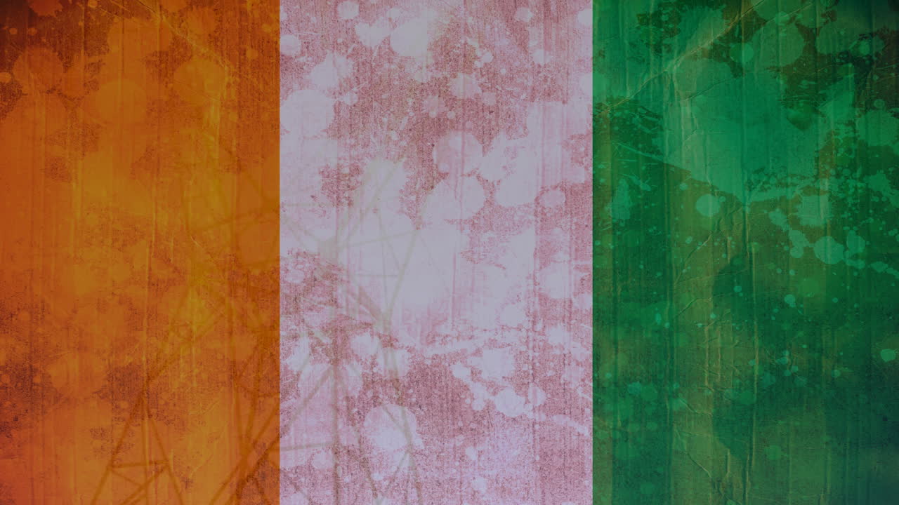 animación de la bandera de la costa de marfil sobre el pilar