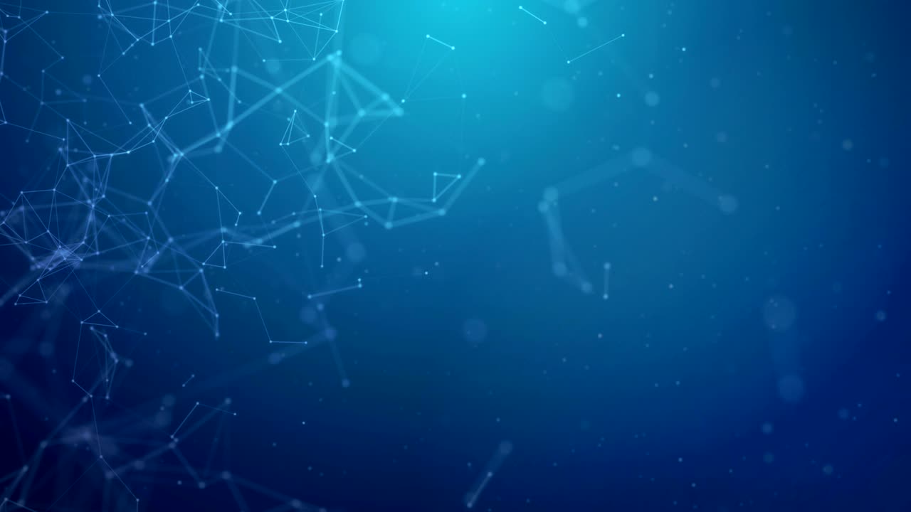 Abstract Blue connecting innovation dots and line communication concept. Internet connections, cloud computing, neural network ,molecule DNA, Medical, lobal Connectivity loop Background.