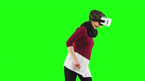 woman turning her head with a vr headset on