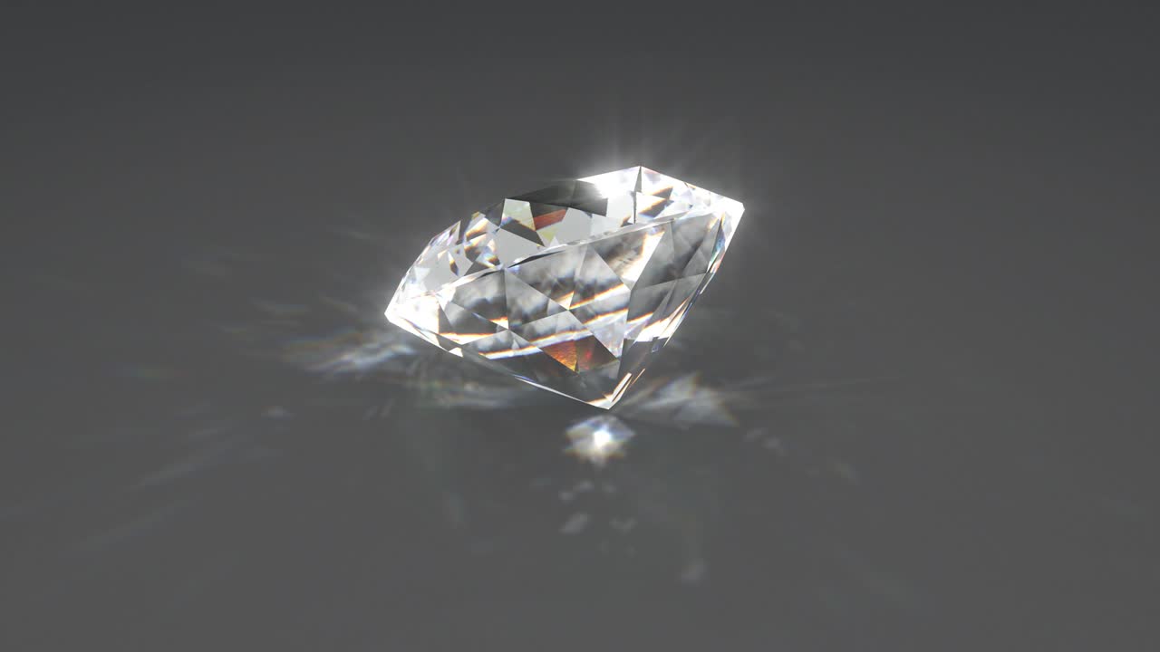 hermoso cristal de diamante brillante y brillante gira reflejando la luz - animación de fondo de movimiento de bucle sin costuras de 4k