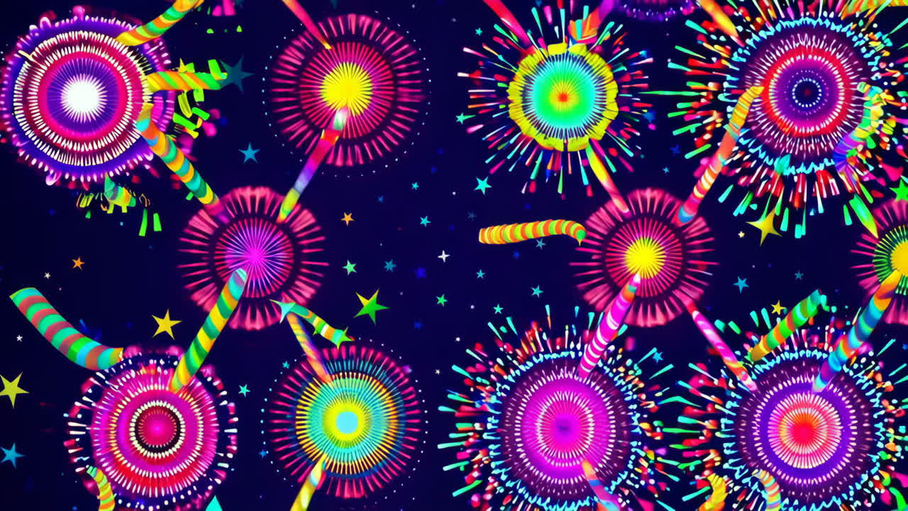 Colorful Abstract Fireworks Celebration Background