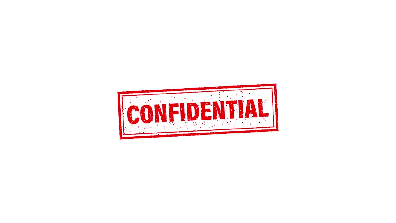 Confidential on red background. Padlock icon. Vintage confidential, great design for any purposes. Motion graphics.