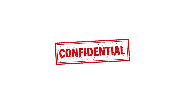 Confidential on red background. Padlock icon. Vintage confidential, great design for any purposes. Motion graphics.