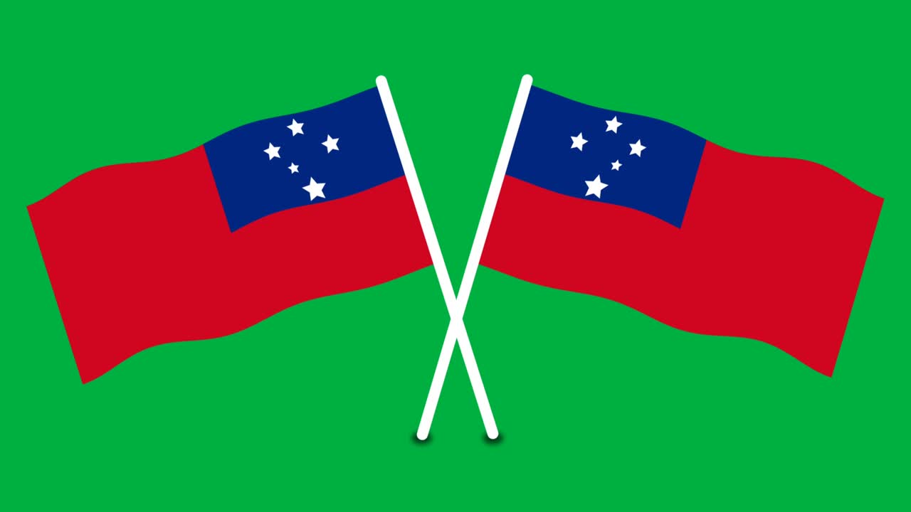 그린 스크린에서 고립된 사모아 발을 흔들고 있는 영상입니다.