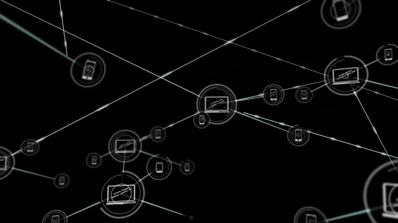 conectores que se mueven sobre un fondo negro