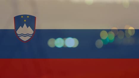 animation of flag of slovenia over pylons