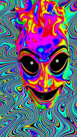 psychedelic abstract face with swirling colors