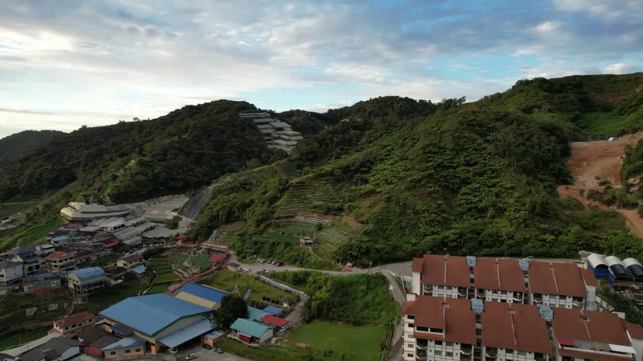 말레이시아의 카메론 하이랜드 지역 내의 브린창 지역의 일반 풍경