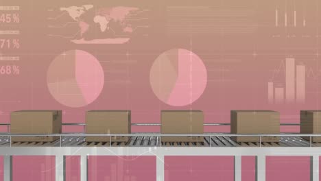 Animación-Del-Procesamiento-De-Datos-Financieros-Sobre-Cajas-De-Cartón-En-Una-Cinta-Transportadora