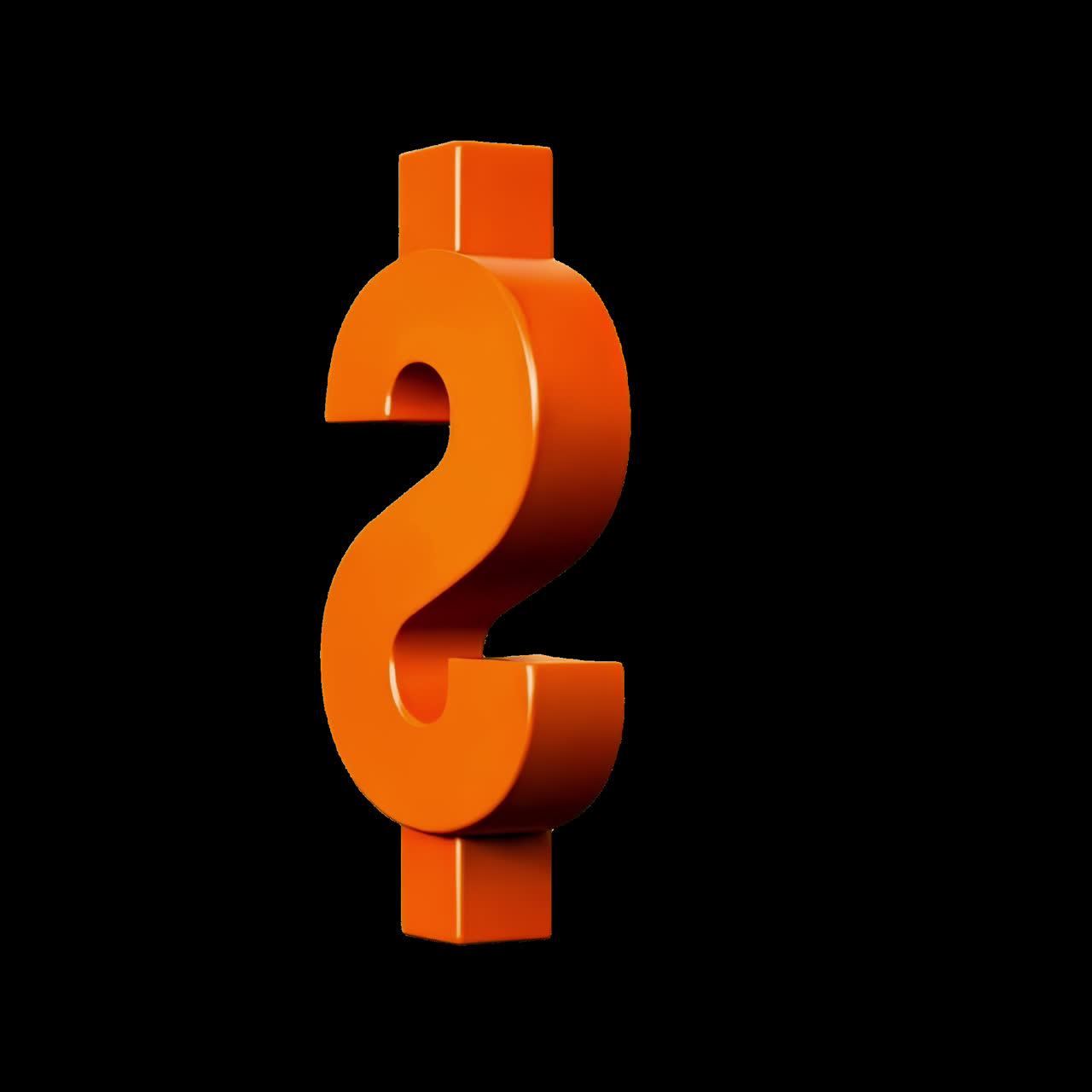 Orange dollar symbol icon animation isolated asset, transparent 4K video, alpha channel, ProRes 4444